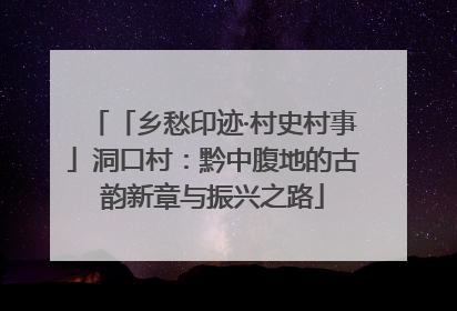 「乡愁印迹·村史村事」洞口村：黔中腹地的古韵新章与振兴之路