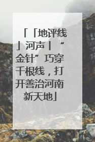 「地评线」河声丨“金针”巧穿千根线，打开善治河南新天地