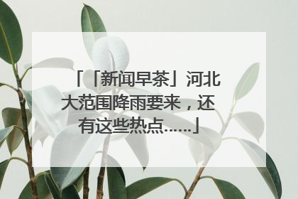 「新闻早茶」河北大范围降雨要来，还有这些热点……