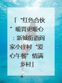 “红色合伙”暖胃更暖心：新城街道阎家小庄村“爱心午餐”情满乡村