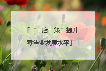 “一店一策”提升零售业发展水平