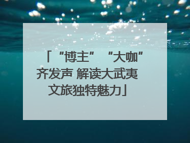 “博主”“大咖”齐发声 解读大武夷文旅独特魅力