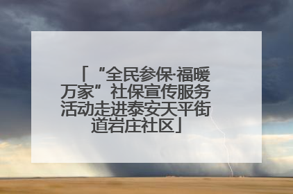 “全民参保·福暖万家”社保宣传服务活动走进泰安天平街道岩庄社区