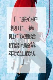 “廉心护粮田” 德阳广汉整治群腐问题筑牢民生底线