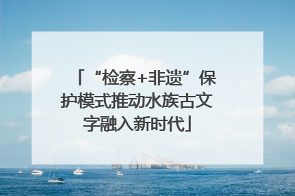 “检察+非遗”保护模式推动水族古文字融入新时代