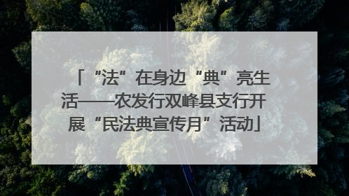 “法”在身边“典”亮生活——农发行双峰县支行开展“民法典宣传月”活动