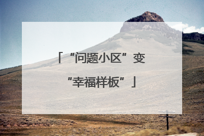 “问题小区”变“幸福样板”
