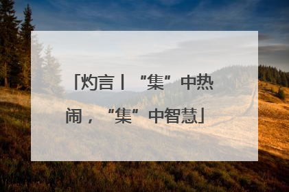 灼言丨“集”中热闹，“集”中智慧