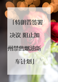 特朗普签署决议 阻止加州禁售燃油新车计划