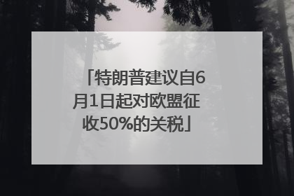 特朗普建议自6月1日起对欧盟征收50%的关税