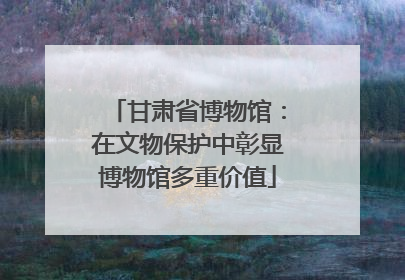 甘肃省博物馆：在文物保护中彰显博物馆多重价值