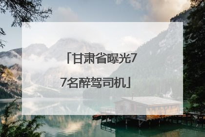 甘肃省曝光77名醉驾司机