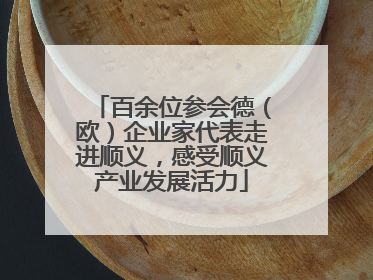 百余位参会德（欧）企业家代表走进顺义，感受顺义产业发展活力