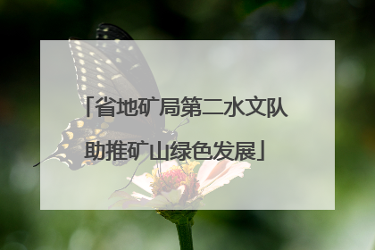 省地矿局第二水文队助推矿山绿色发展