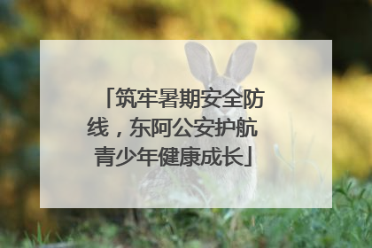 筑牢暑期安全防线，东阿公安护航青少年健康成长