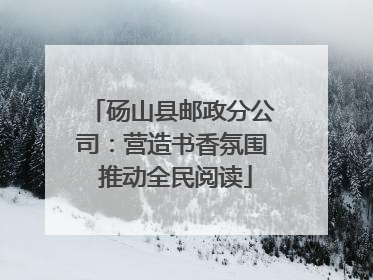 砀山县邮政分公司：营造书香氛围 推动全民阅读