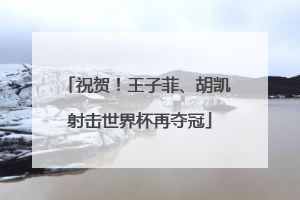 祝贺！王子菲、胡凯射击世界杯再夺冠
