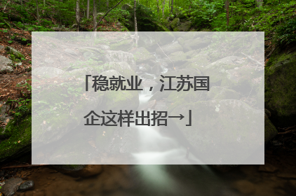稳就业，江苏国企这样出招→
