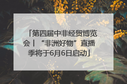 第四届中非经贸博览会丨“非洲好物”直播季将于6月6日启动