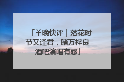 羊晚快评｜落花时节又逢君，睹万梓良酒吧演唱有感