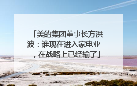 美的集团董事长方洪波：谁现在进入家电业，在战略上已经输了