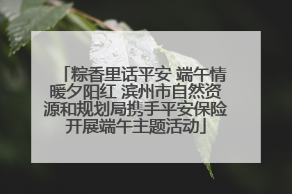 粽香里话平安 端午情暖夕阳红 滨州市自然资源和规划局携手平安保险开展端午主题活动