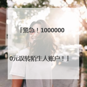 紧急！10000000元误转陌生人账户！