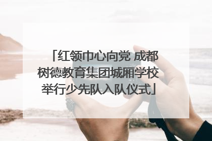 红领巾心向党 成都树德教育集团城厢学校举行少先队入队仪式