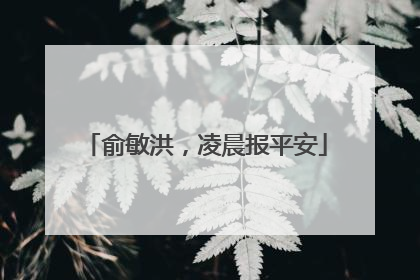 俞敏洪，凌晨报平安