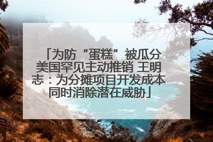为防“蛋糕”被瓜分 美国罕见主动推销 王明志：为分摊项目开发成本同时消除潜在威胁