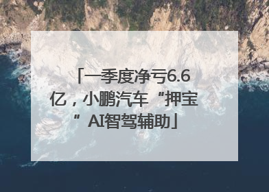 一季度净亏6.6亿，小鹏汽车“押宝”AI智驾辅助