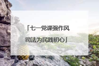 七一党课强作风 司法为民践初心