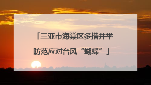 三亚市海棠区多措并举防范应对台风“蝴蝶”