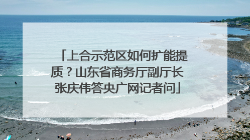 上合示范区如何扩能提质？山东省商务厅副厅长张庆伟答央广网记者问