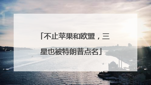 不止苹果和欧盟，三星也被特朗普点名