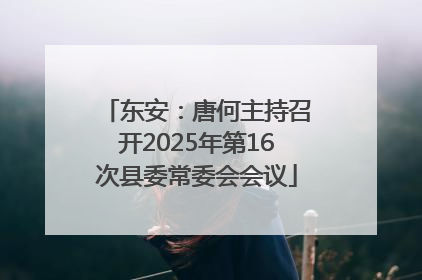 东安：唐何主持召开2025年第16次县委常委会会议