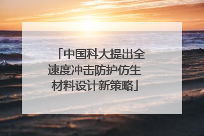中国科大提出全速度冲击防护仿生材料设计新策略
