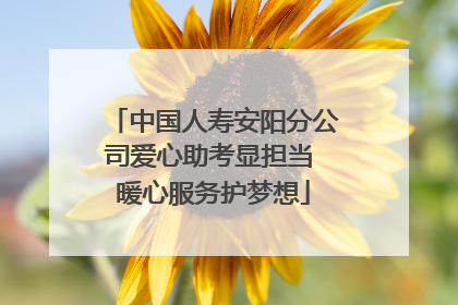 中国人寿安阳分公司爱心助考显担当 暖心服务护梦想
