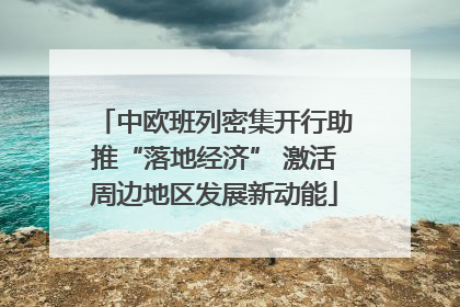 中欧班列密集开行助推“落地经济” 激活周边地区发展新动能