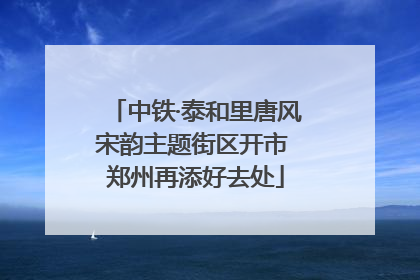 中铁·泰和里唐风宋韵主题街区开市 郑州再添好去处