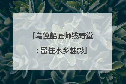 乌篷船匠师钱寿堂：留住水乡魅影