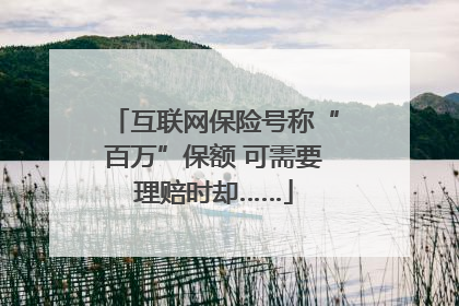 互联网保险号称“百万”保额 可需要理赔时却……