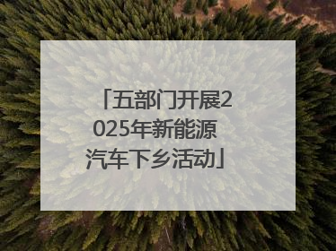 五部门开展2025年新能源汽车下乡活动