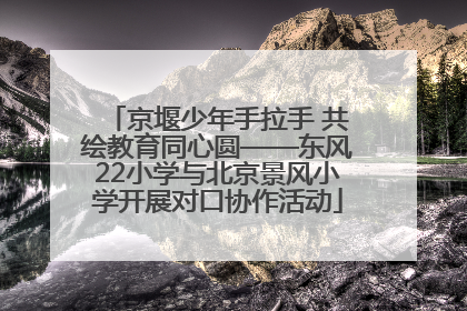 京堰少年手拉手 共绘教育同心圆——东风22小学与北京景风小学开展对口协作活动