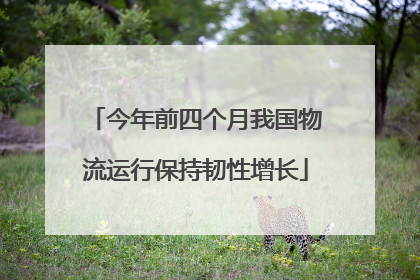 今年前四个月我国物流运行保持韧性增长