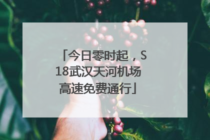 今日零时起，S18武汉天河机场高速免费通行
