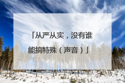 从严从实，没有谁能搞特殊（声音）