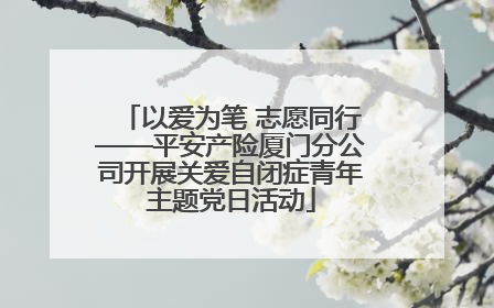 以爱为笔 志愿同行——平安产险厦门分公司开展关爱自闭症青年主题党日活动