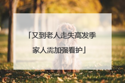 又到老人走失高发季 家人需加强看护