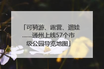 可骑游、露营、遛娃……通州上线57个市级公园导览地图